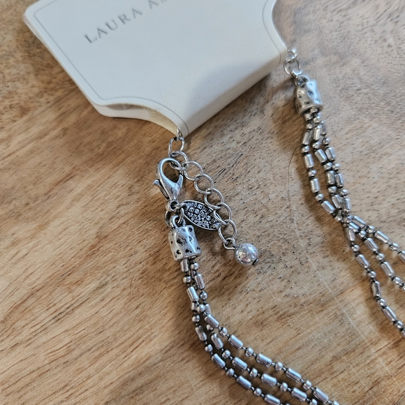 Laura Ashley Silver Necklace with Pink Gemstone Pendant - Picture 10 of 11